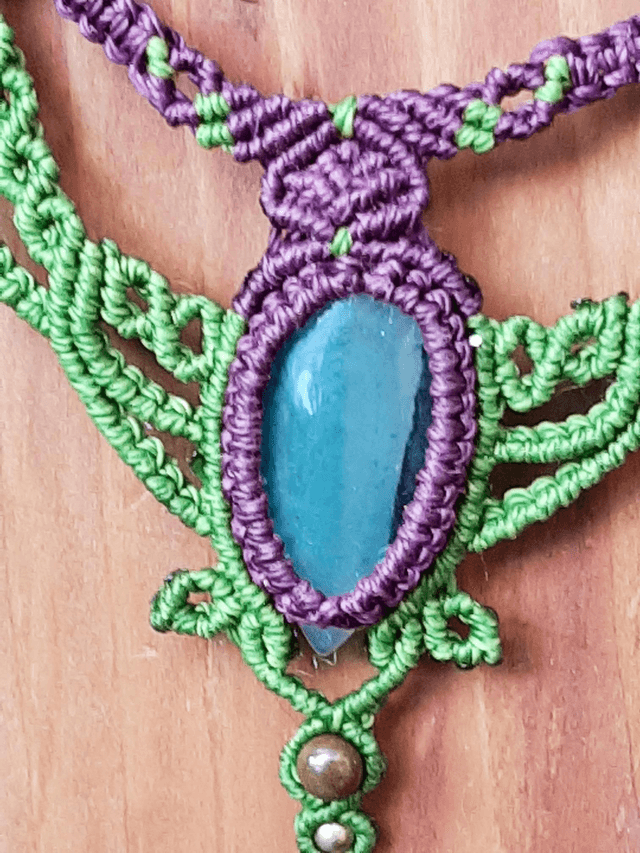 Collier macramé et Agate