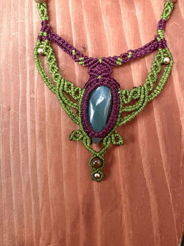 Collier macramé et Agate