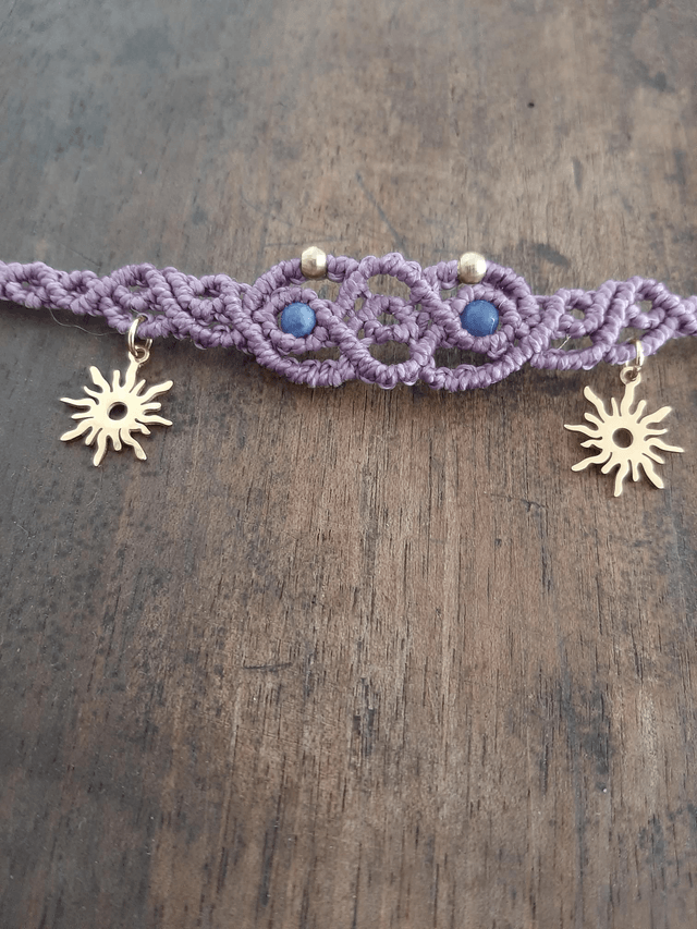 Ras de cou macramé et pierre naturelle Sodalite