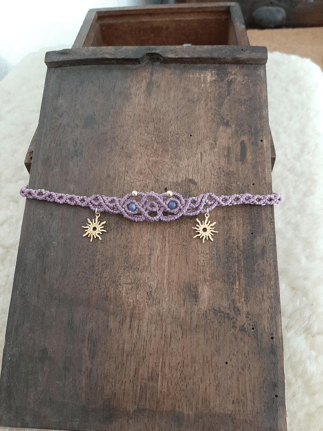 Ras de cou macramé et pierre naturelle Sodalite