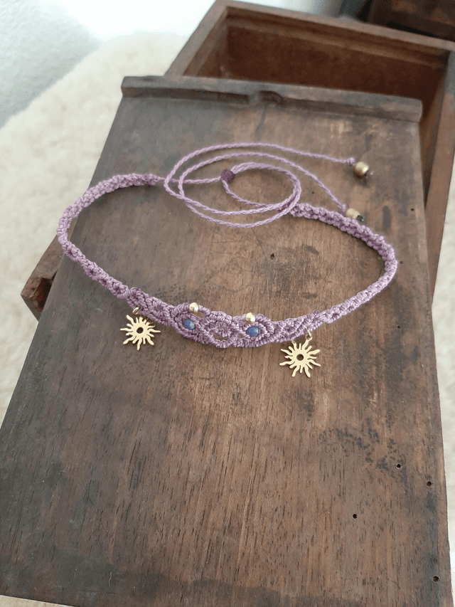 Ras de cou macramé et pierre naturelle Sodalite